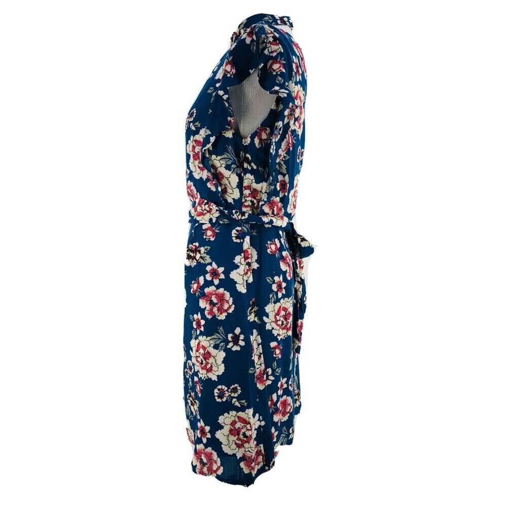 Jack By BB Dakota Floral Print Dress Ruffle Sleeve Dusty Blue Size 10 $129